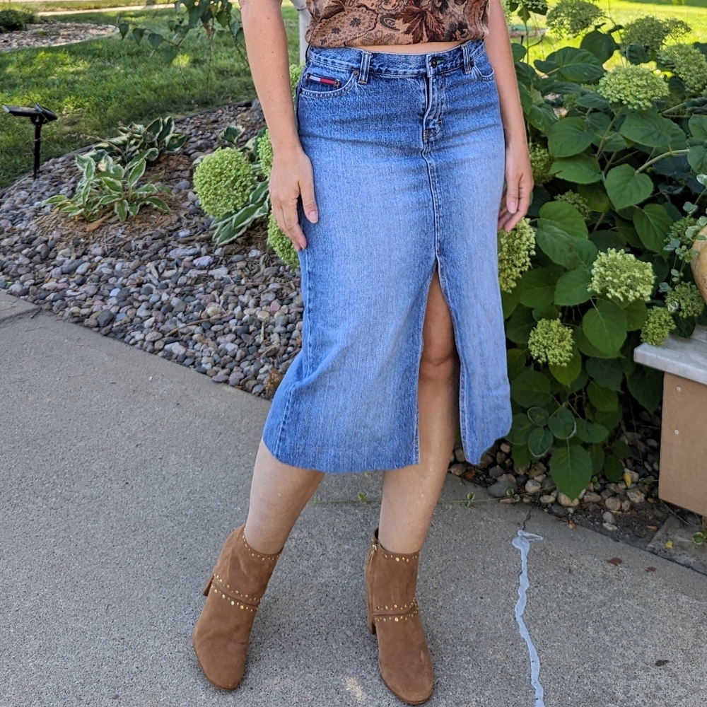 TOMMY HILFIGER y2k vintage denim skirt S